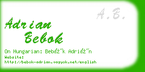 adrian bebok business card